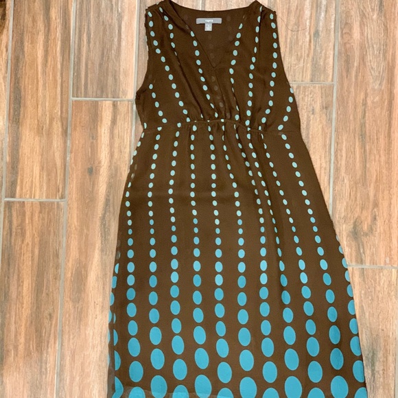 Apt. 9 Dresses & Skirts - BUNDLE ME - Apt 9 Brown Dress with Blue Polkadots